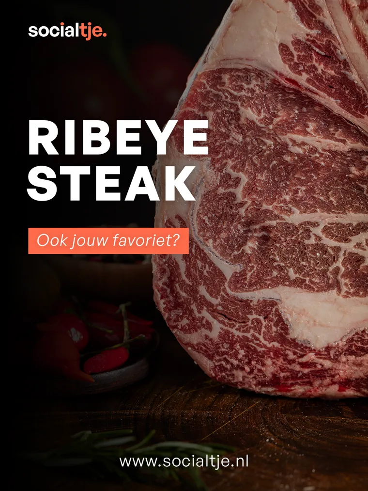 Post gemaakt met socialtje voor een slagerij: ribeye steak, ook jouw favoriet?